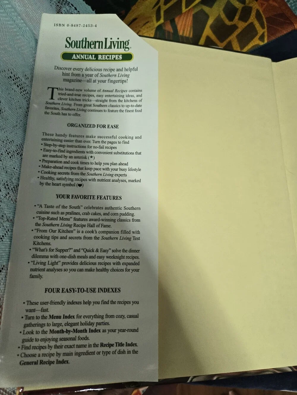 4/$15 Southern Living 2001 Annual Recipes Cookbook Hardcover Southern Cooking